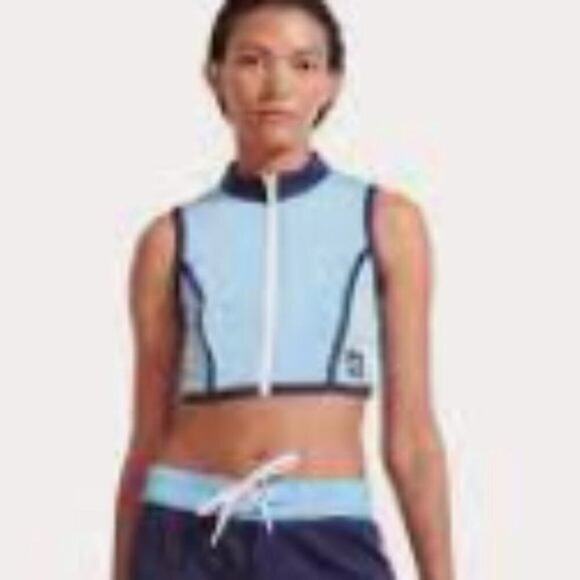 New Balance x Staud Neoprene Alaskan Blue Crop Top M - Picture 3 of 5